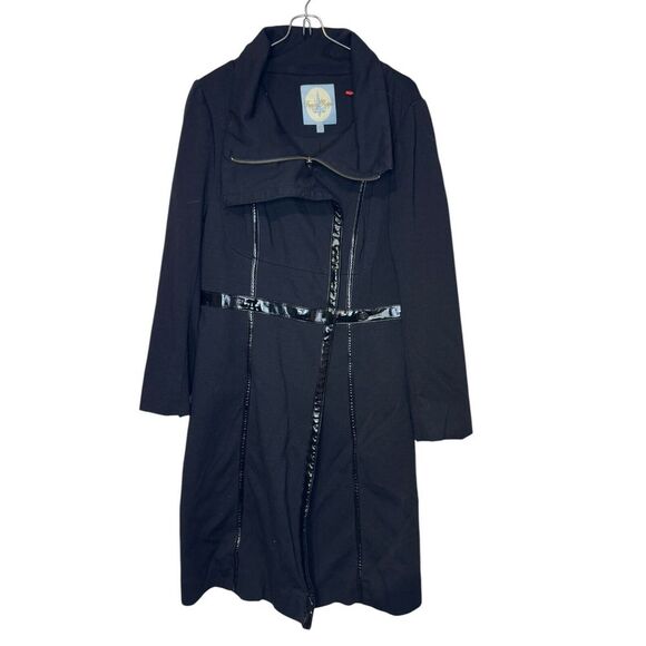 Tracy Reese Women Jacket Fit/Flare Snap Full Zipper Lined Collared Coat Large - Picture 1 of 9